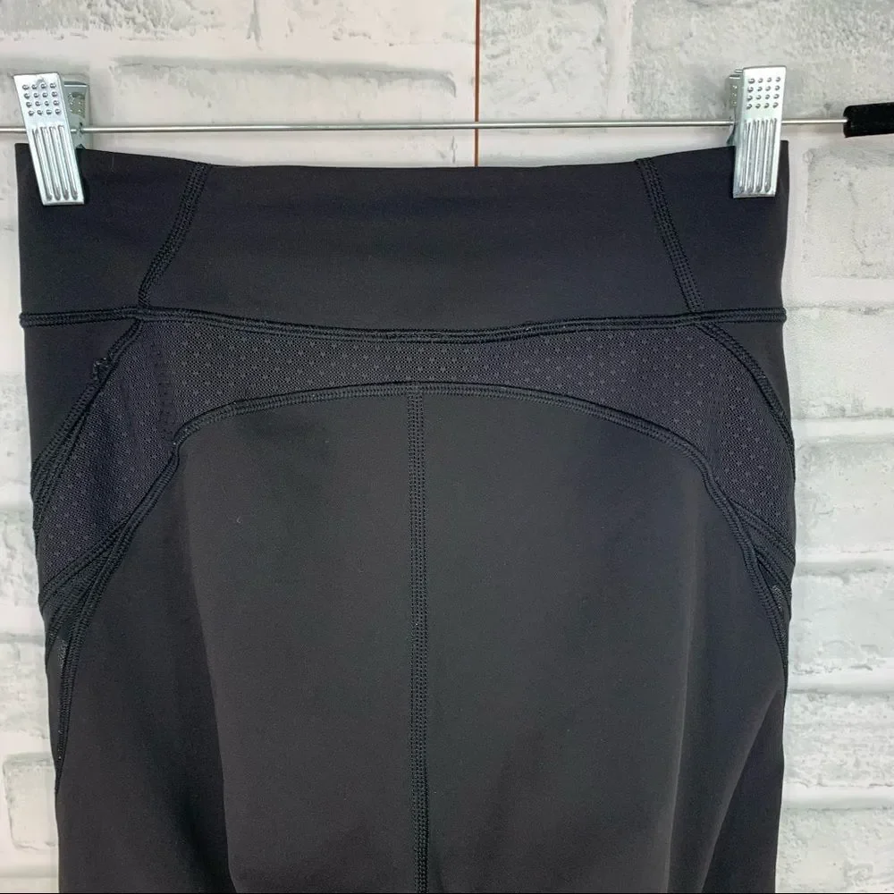 Lululemon Never Still Crop 21 Leggings Black High Rise Size 6